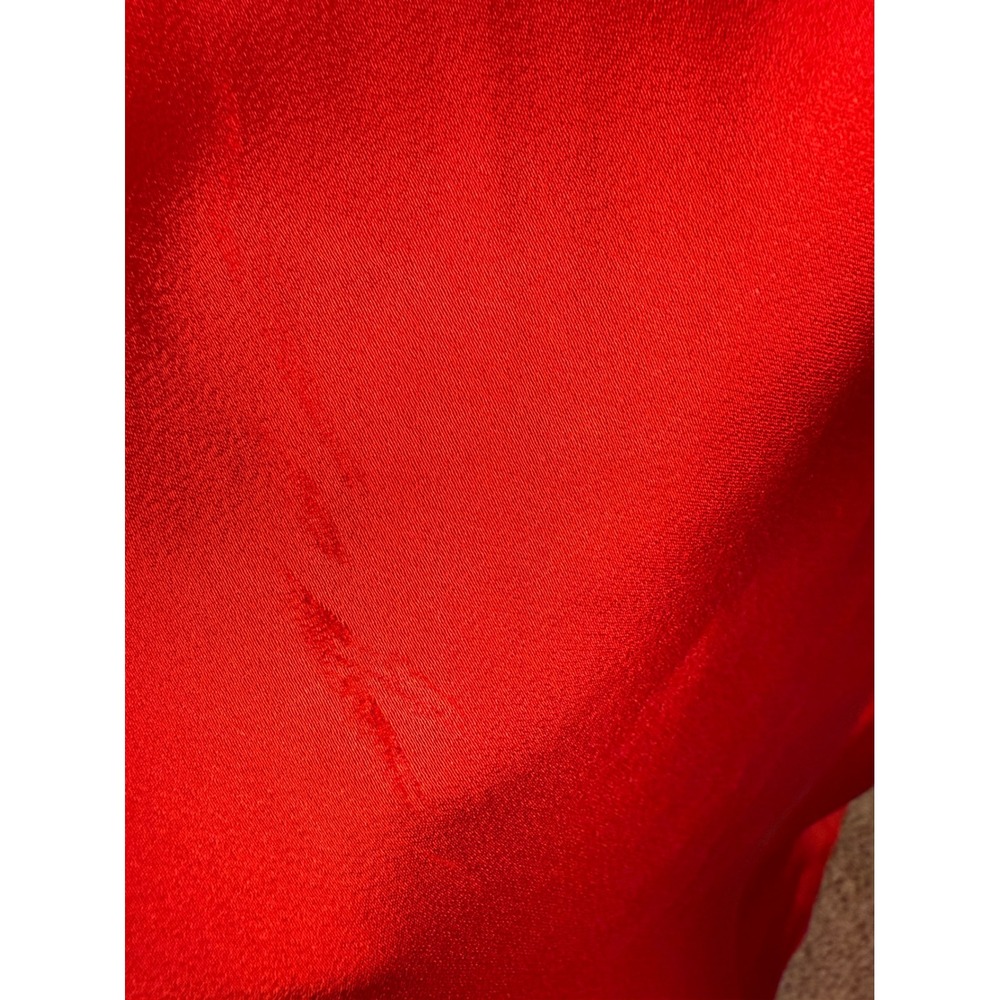 RONNY KOBO Wonder Red Satin Gown Halter Neck Maxi‎ Dress with Rose Detail Size S - Picture 13 of 14